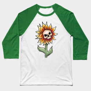 Skull Flower Baseball T-Shirt
